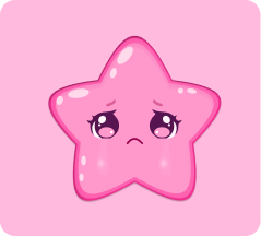 Sparkles challenges illustration — pink star character